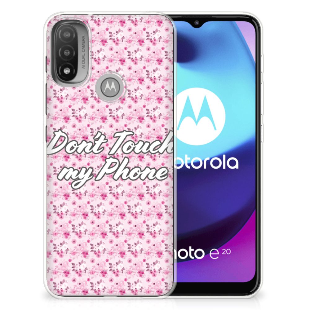 Motorola Moto E20 | E40 Silicone-hoesje Flowers Pink DTMP