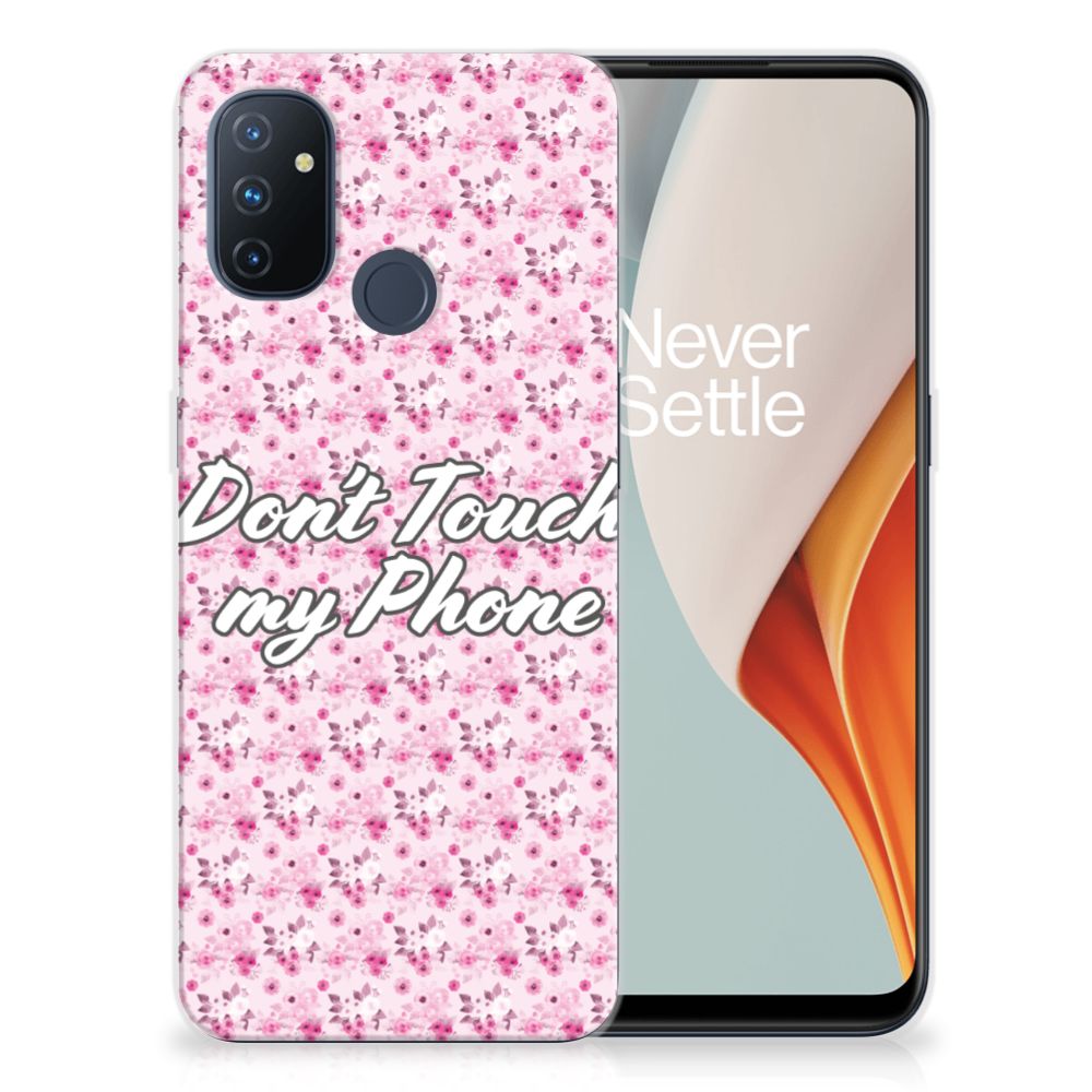 OnePlus Nord N100 Silicone-hoesje Flowers Pink DTMP