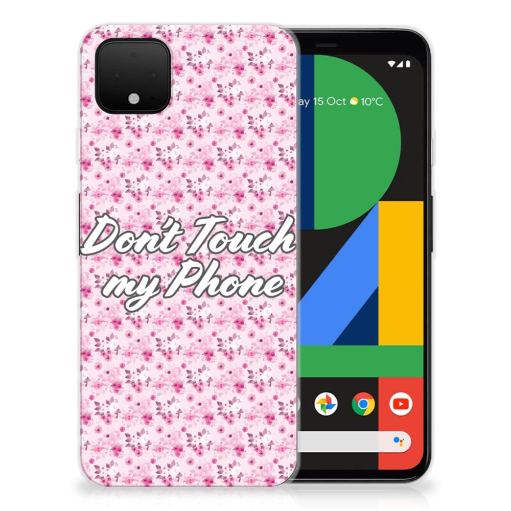 Google Pixel 4 XL Silicone-hoesje Flowers Pink DTMP