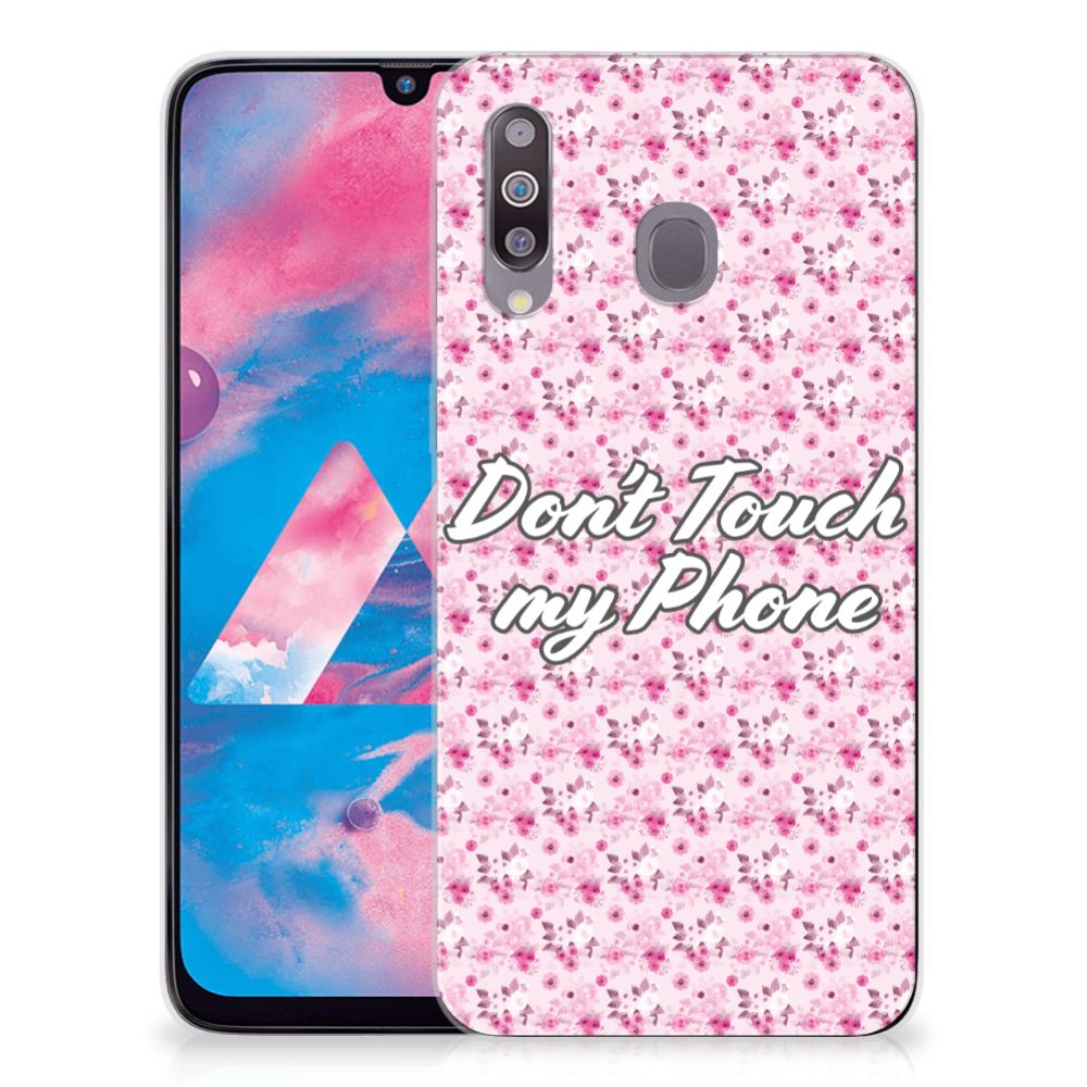 Samsung Galaxy M30 Silicone-hoesje Flowers Pink DTMP