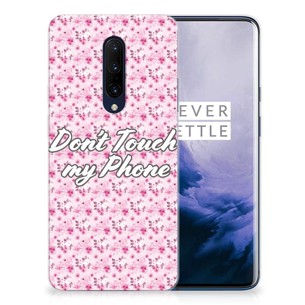 OnePlus 7 Pro Silicone-hoesje Flowers Pink DTMP