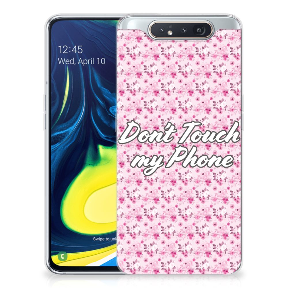Samsung Galaxy A80 Silicone-hoesje Flowers Pink DTMP
