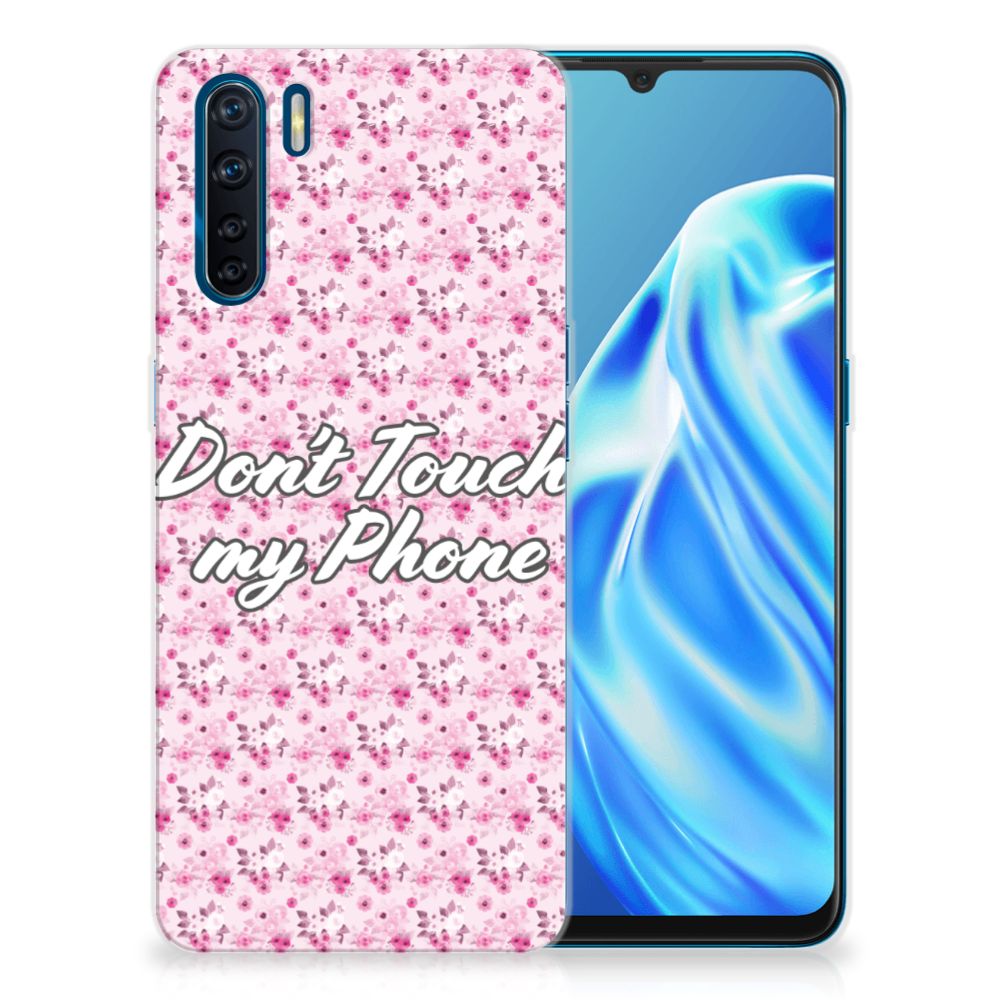 OPPO A91 Silicone-hoesje Flowers Pink DTMP