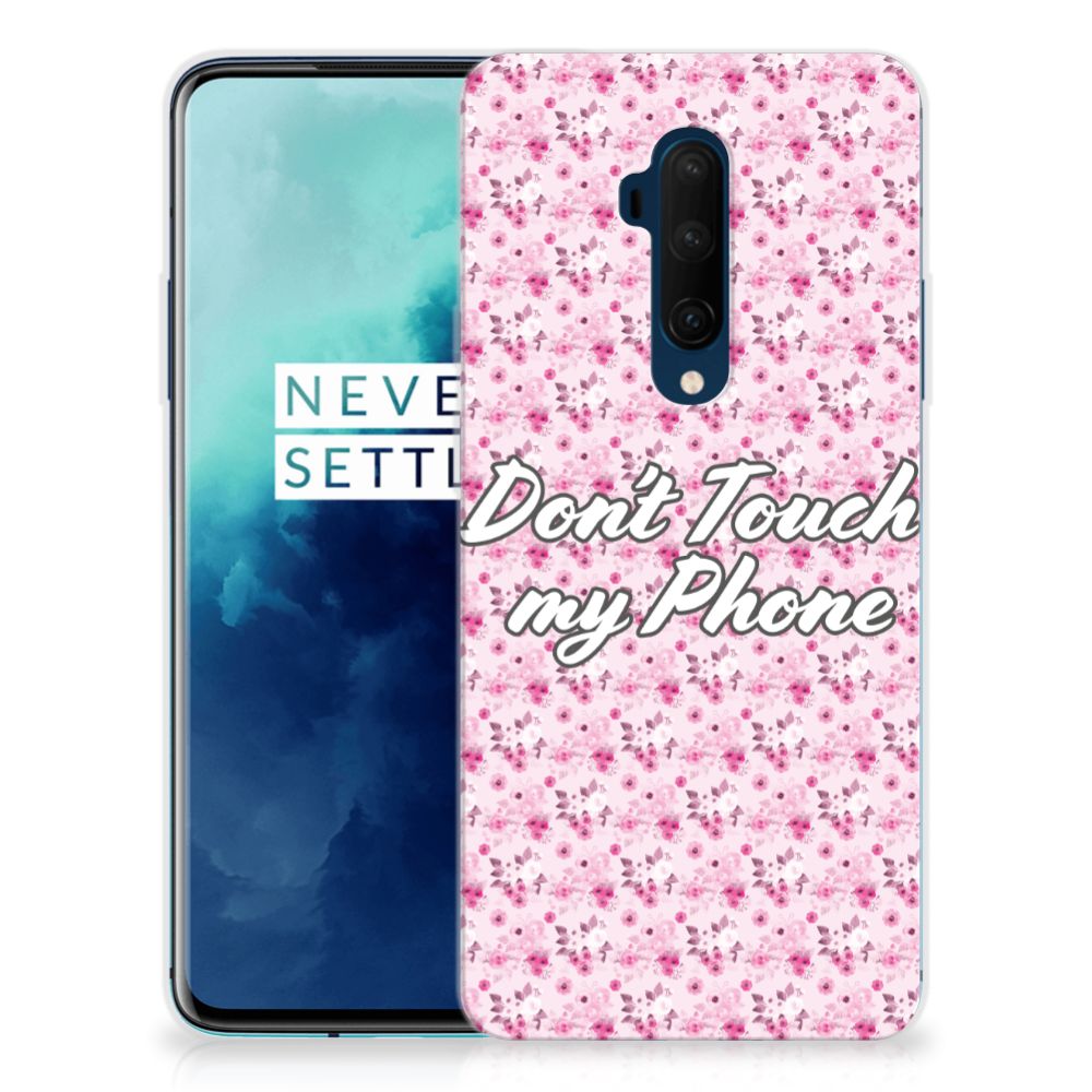 OnePlus 7T Pro Silicone-hoesje Flowers Pink DTMP