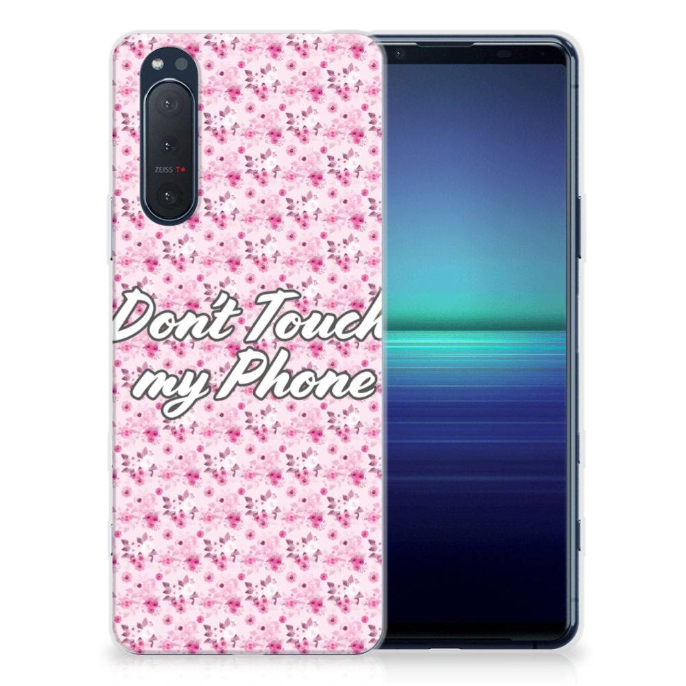 Sony Xperia 5II Silicone-hoesje Flowers Pink DTMP