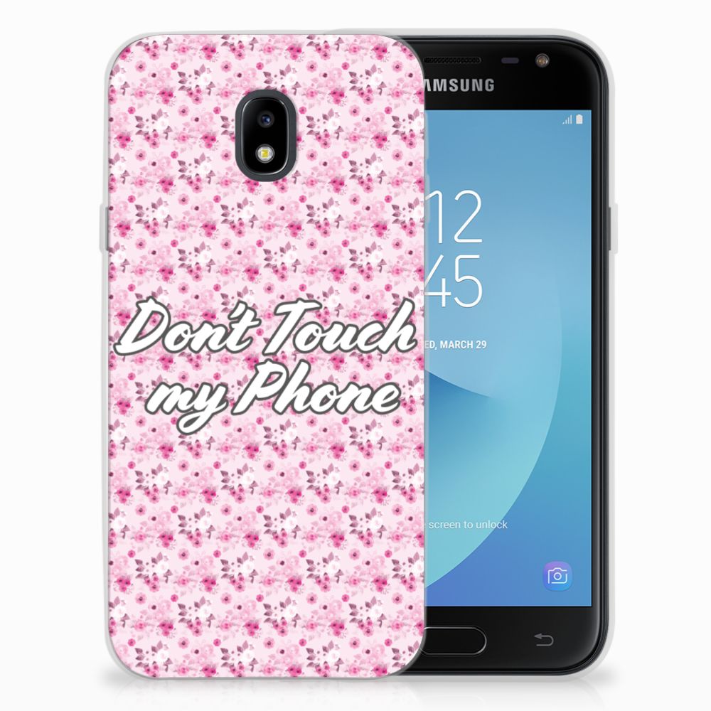 Samsung Galaxy J3 2017 Silicone-hoesje Flowers Pink DTMP