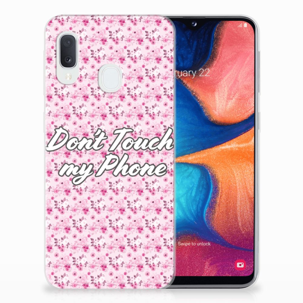 Samsung Galaxy A20e Silicone-hoesje Flowers Pink DTMP
