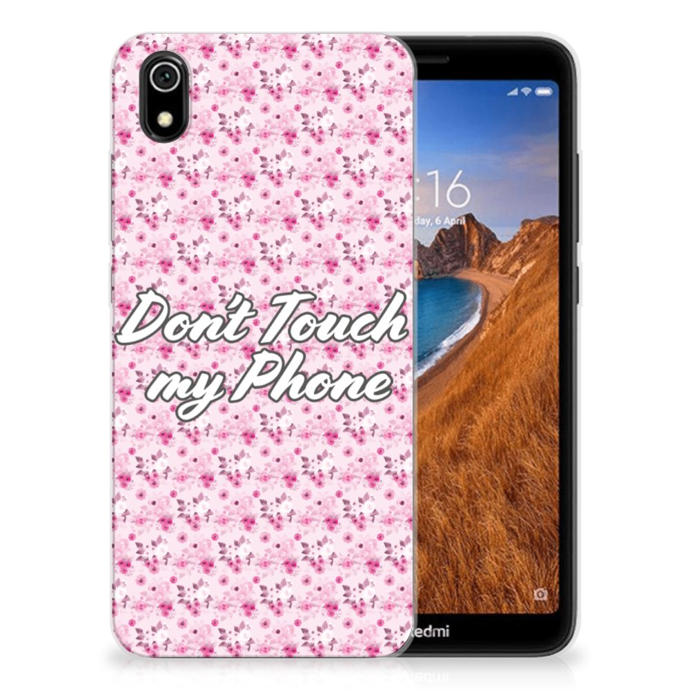 Xiaomi Redmi 7A Silicone-hoesje Flowers Pink DTMP