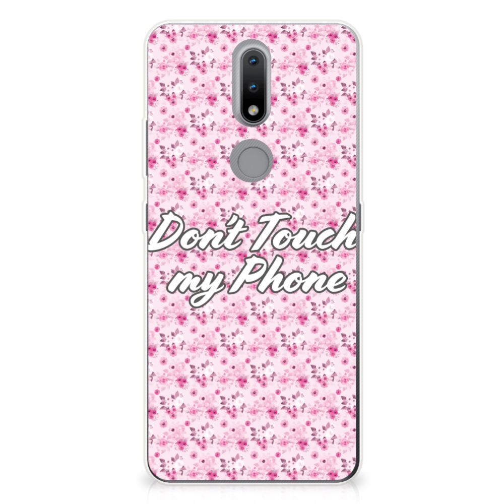 Nokia 2.4 Silicone-hoesje Flowers Pink DTMP