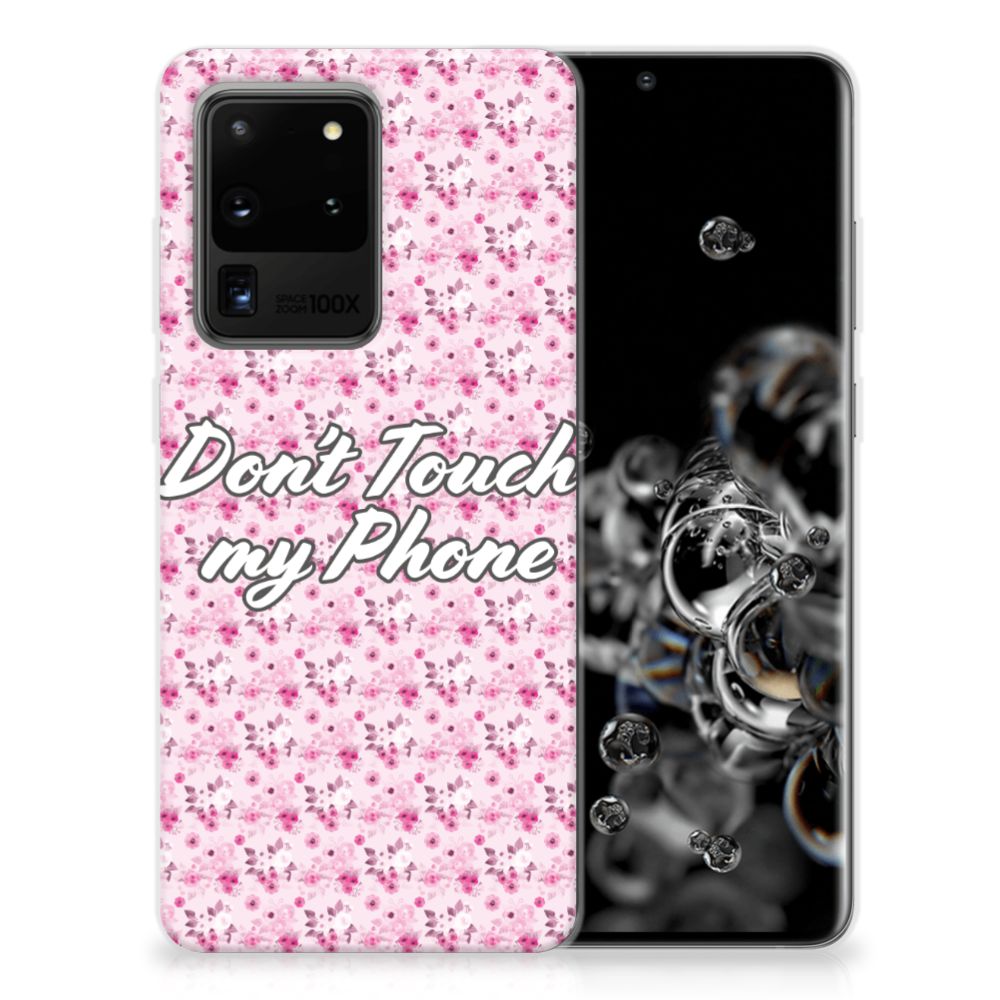 Samsung Galaxy S20 Ultra Silicone-hoesje Flowers Pink DTMP