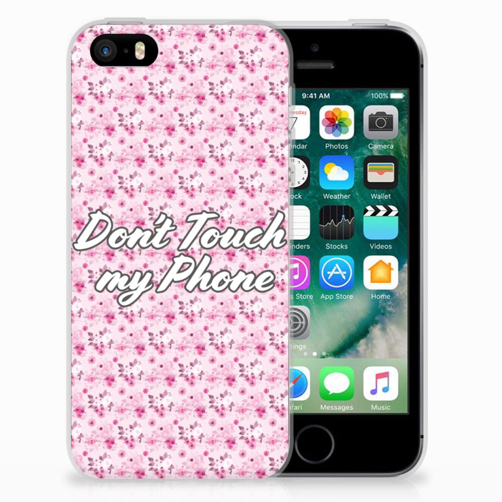 Apple iPhone SE | 5S Silicone-hoesje Flowers Pink DTMP