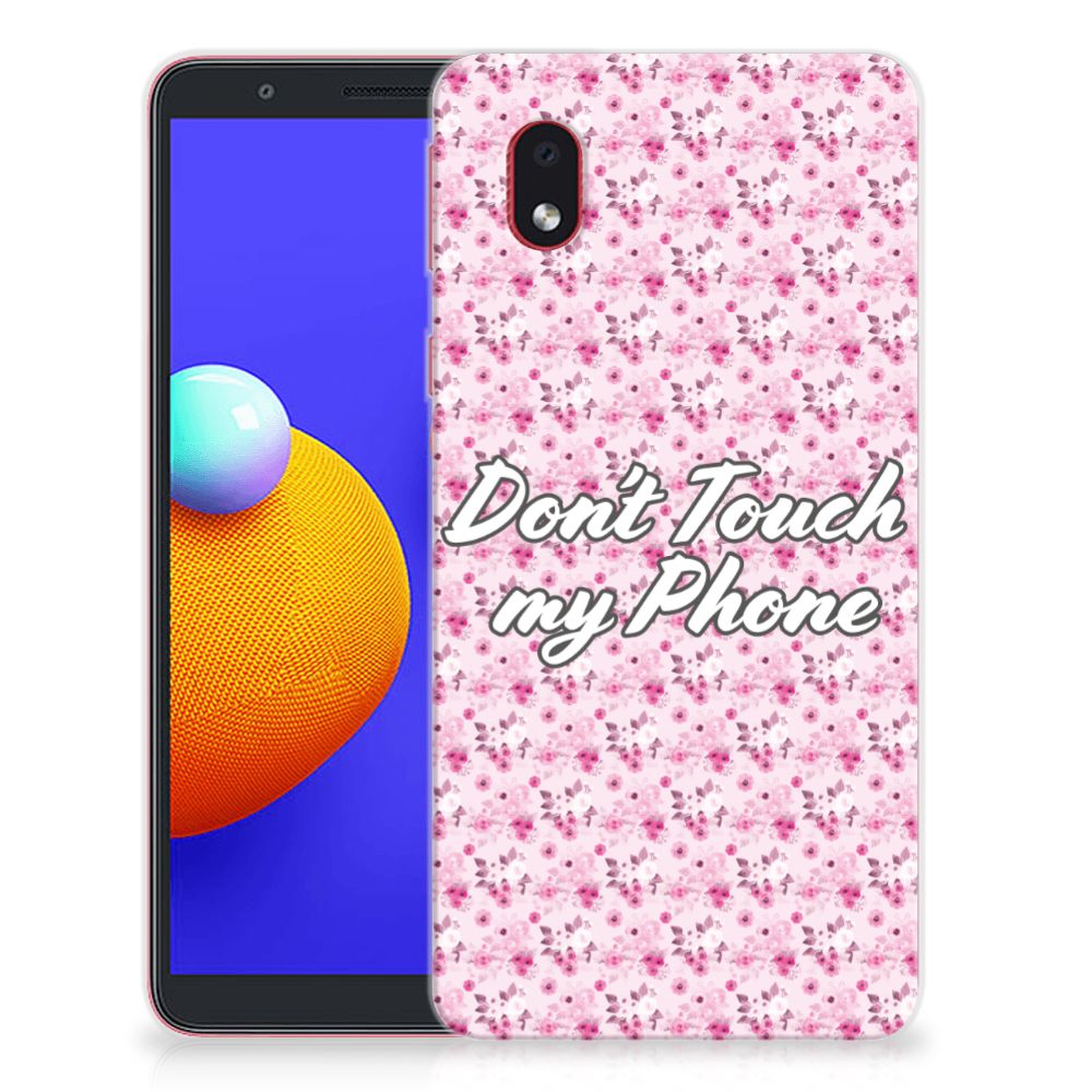 Samsung Galaxy A01 Core Silicone-hoesje Flowers Pink DTMP