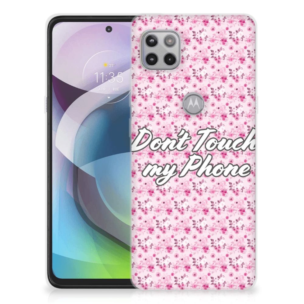 Motorola Moto G 5G Silicone-hoesje Flowers Pink DTMP
