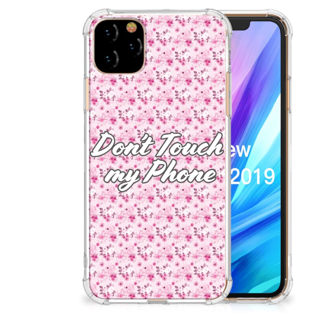 Apple iPhone 11 Pro Max Anti Shock Case Flowers Pink DTMP
