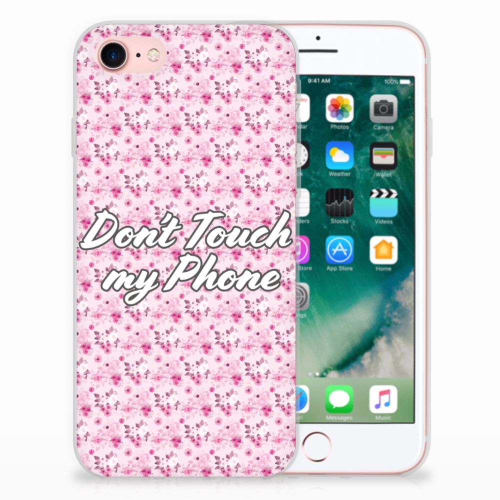 iPhone SE 2022 | SE 2020 | 8 | 7 Silicone-hoesje Flowers Pink DTMP