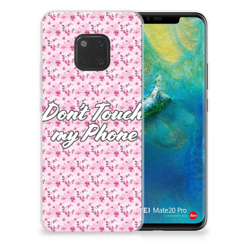 Huawei Mate 20 Pro Silicone-hoesje Flowers Pink DTMP