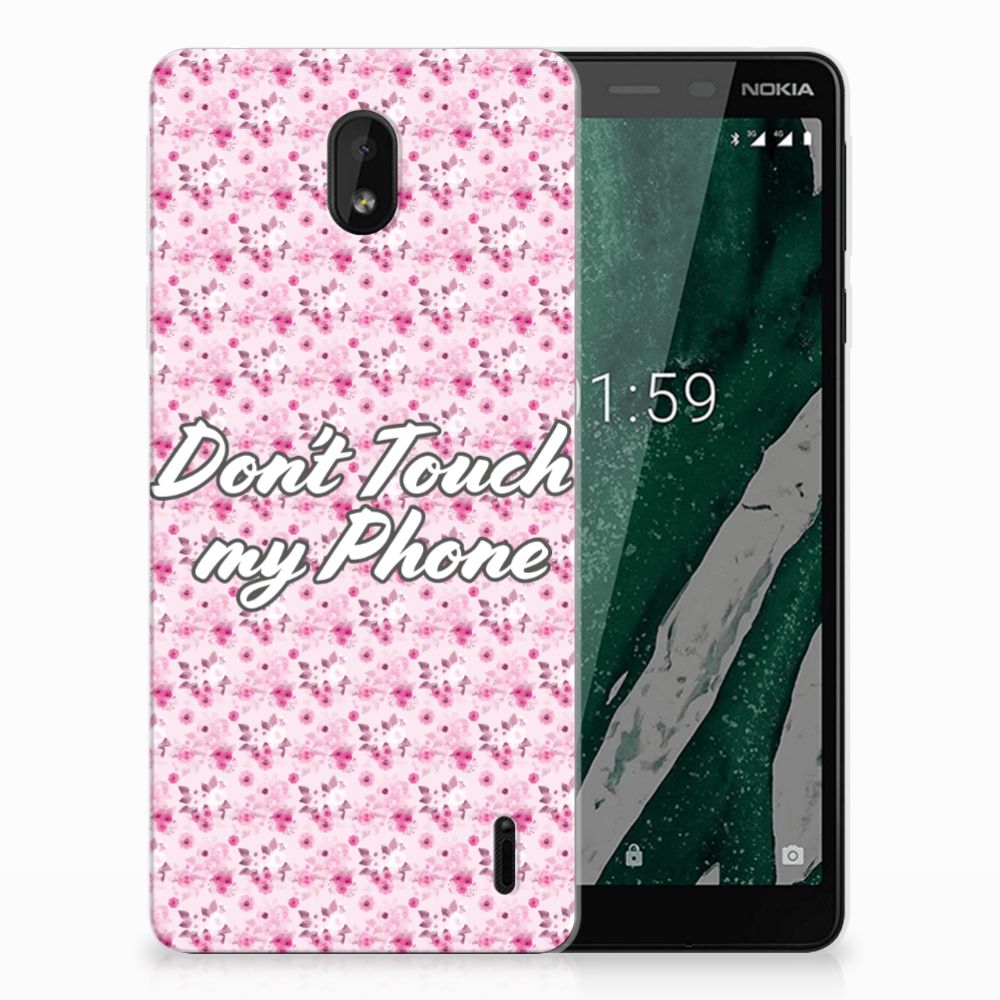 Nokia 1 Plus Silicone-hoesje Flowers Pink DTMP
