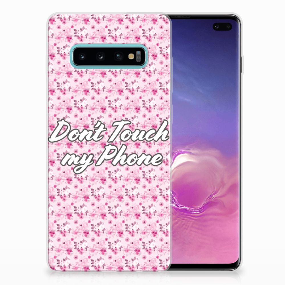 Samsung Galaxy S10 Plus Silicone-hoesje Flowers Pink DTMP