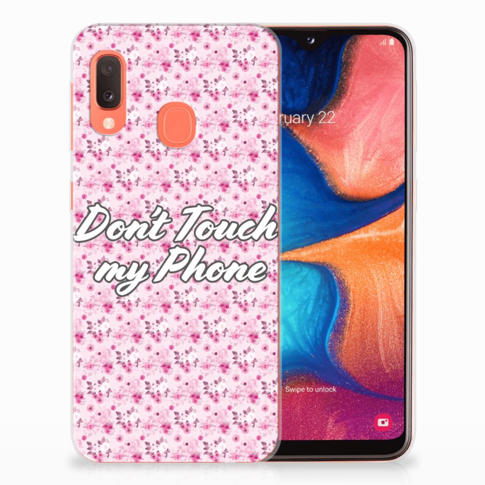 Samsung Galaxy A20e Silicone-hoesje Flowers Pink DTMP
