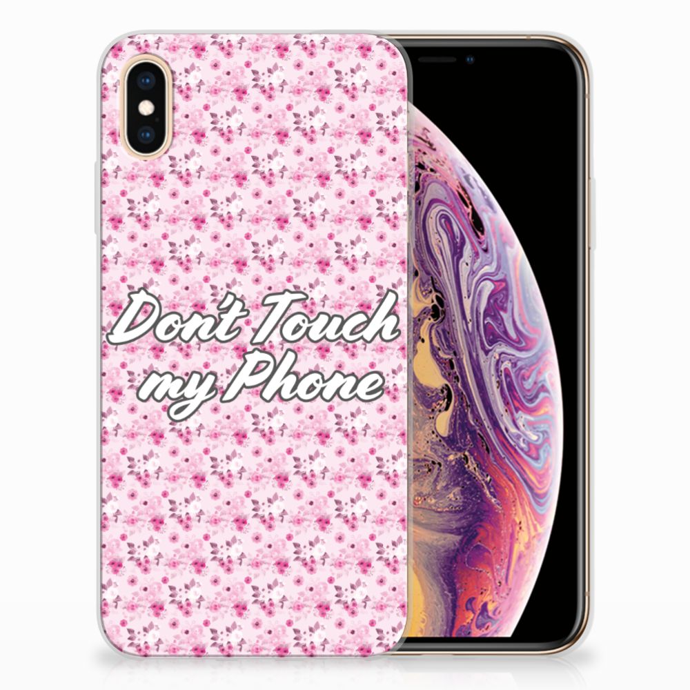 Apple iPhone Xs Max Silicone-hoesje Flowers Pink DTMP