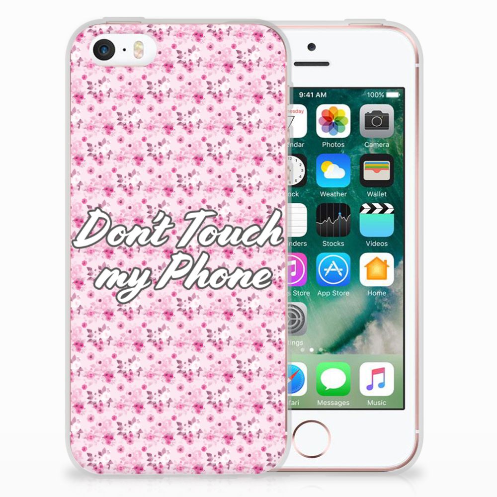 Apple iPhone SE | 5S Silicone-hoesje Flowers Pink DTMP