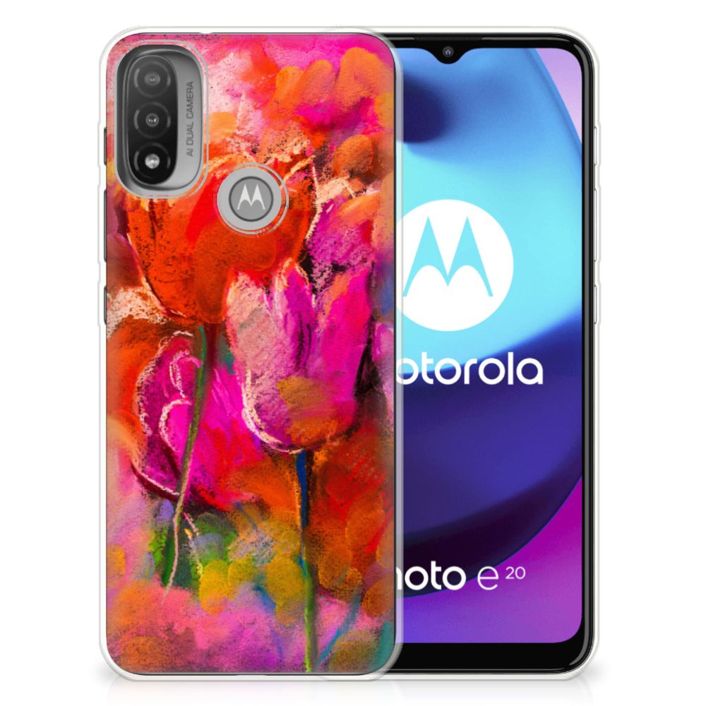 Hoesje maken Motorola Moto E20 | E40 Tulips