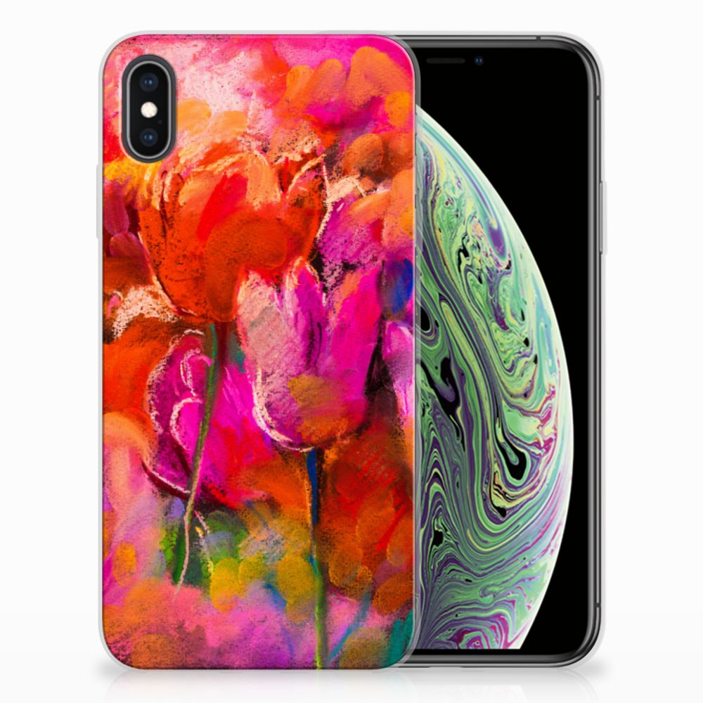 Apple iPhone Xs Max TPU Hoesje Design Tulips
