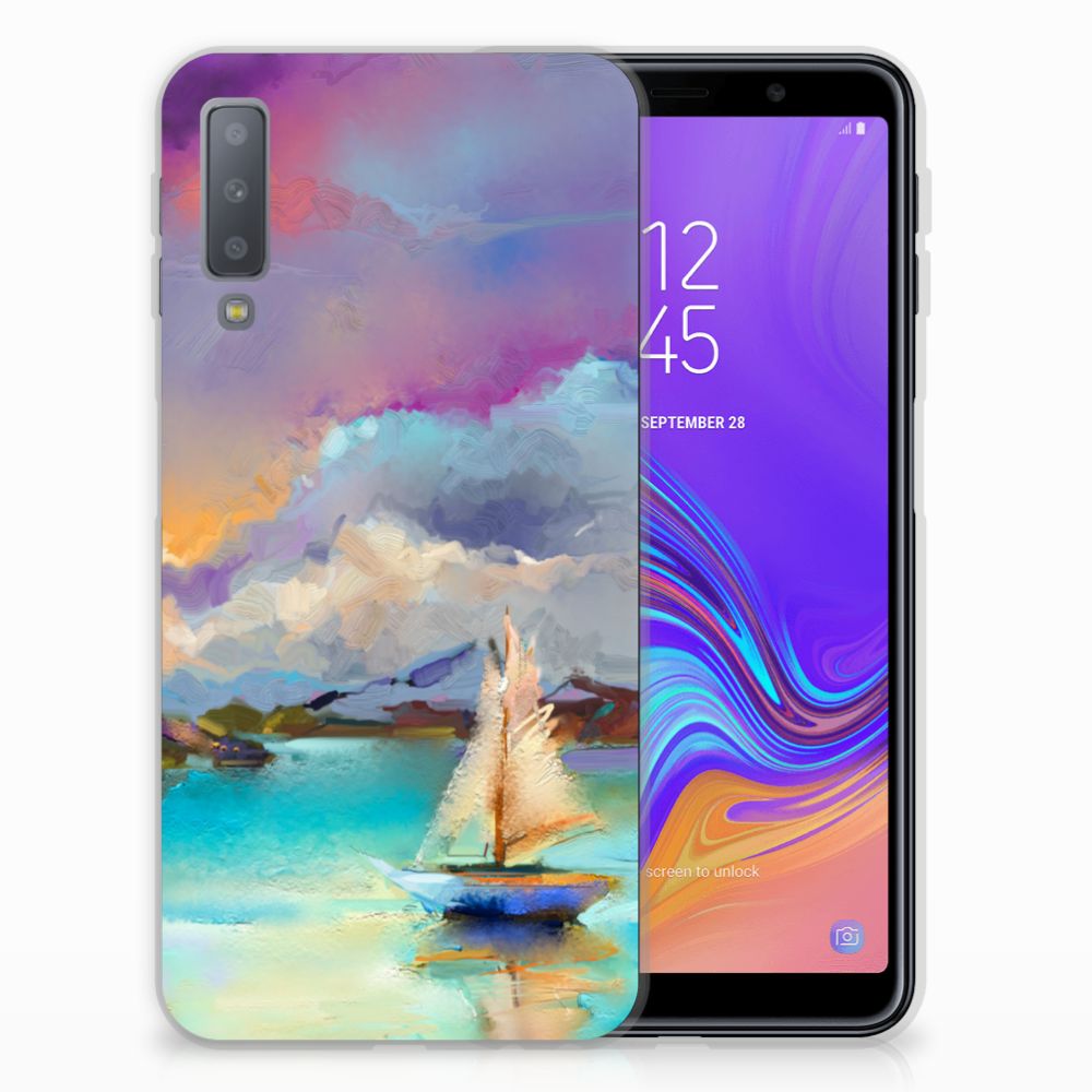 Samsung Galaxy A7 (2018) Uniek TPU Hoesje Boat
