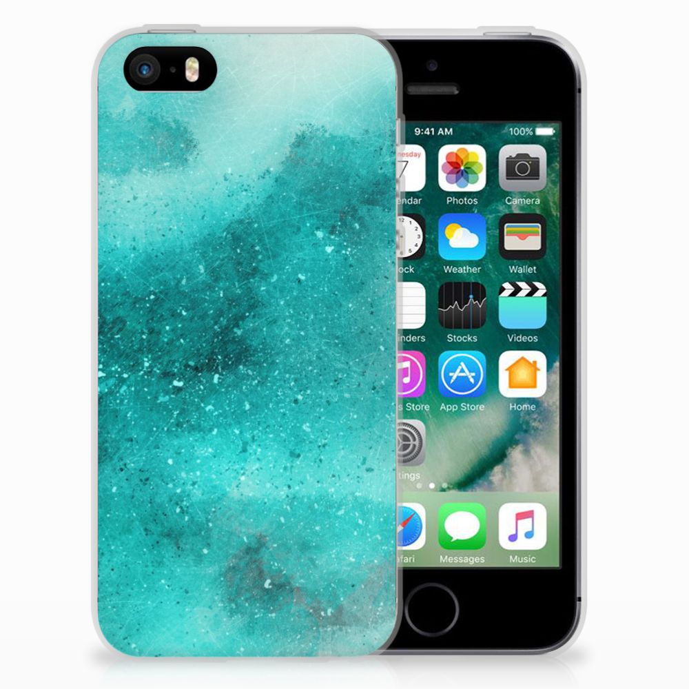 Apple iPhone SE | 5S Uniek TPU Hoesje Painting Blue