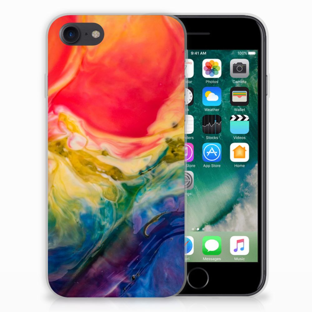 Hoesje maken iPhone SE 2022 | SE 2020 | 8 | 7 Watercolor Dark