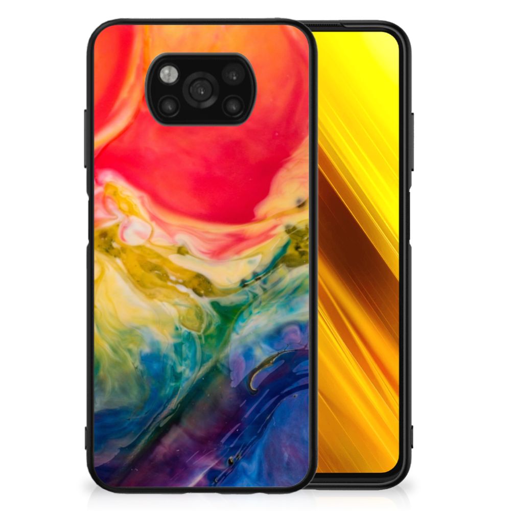 Kleurrijke Telefoonhoesje Xiaomi Poco X3 | X3 Pro Watercolor Dark
