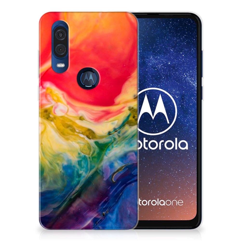 Hoesje maken Motorola One Vision Watercolor Dark