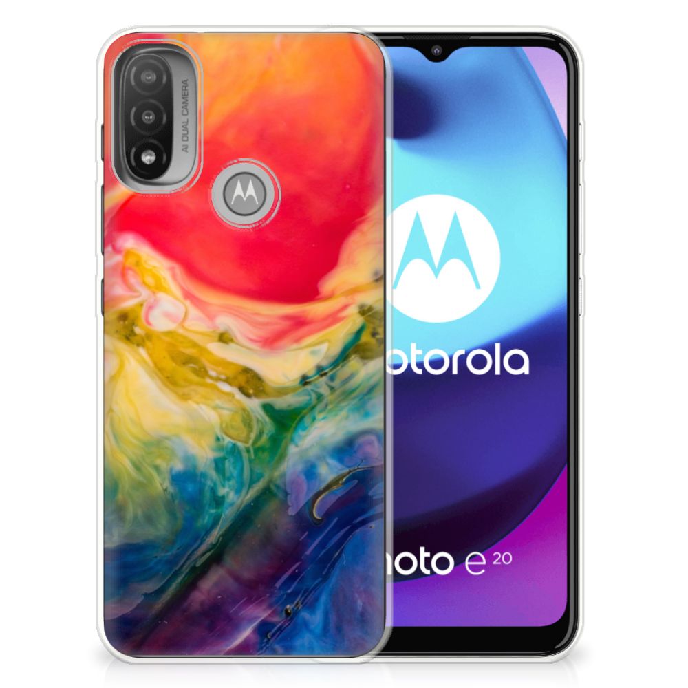 Hoesje maken Motorola Moto E20 | E40 Watercolor Dark