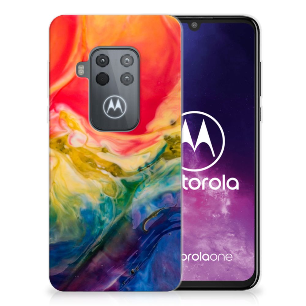 Hoesje maken Motorola One Zoom Watercolor Dark