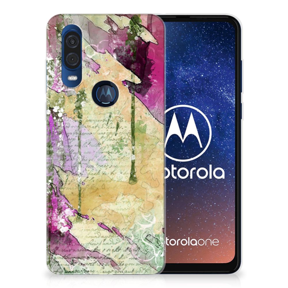 Hoesje maken Motorola One Vision Letter Painting