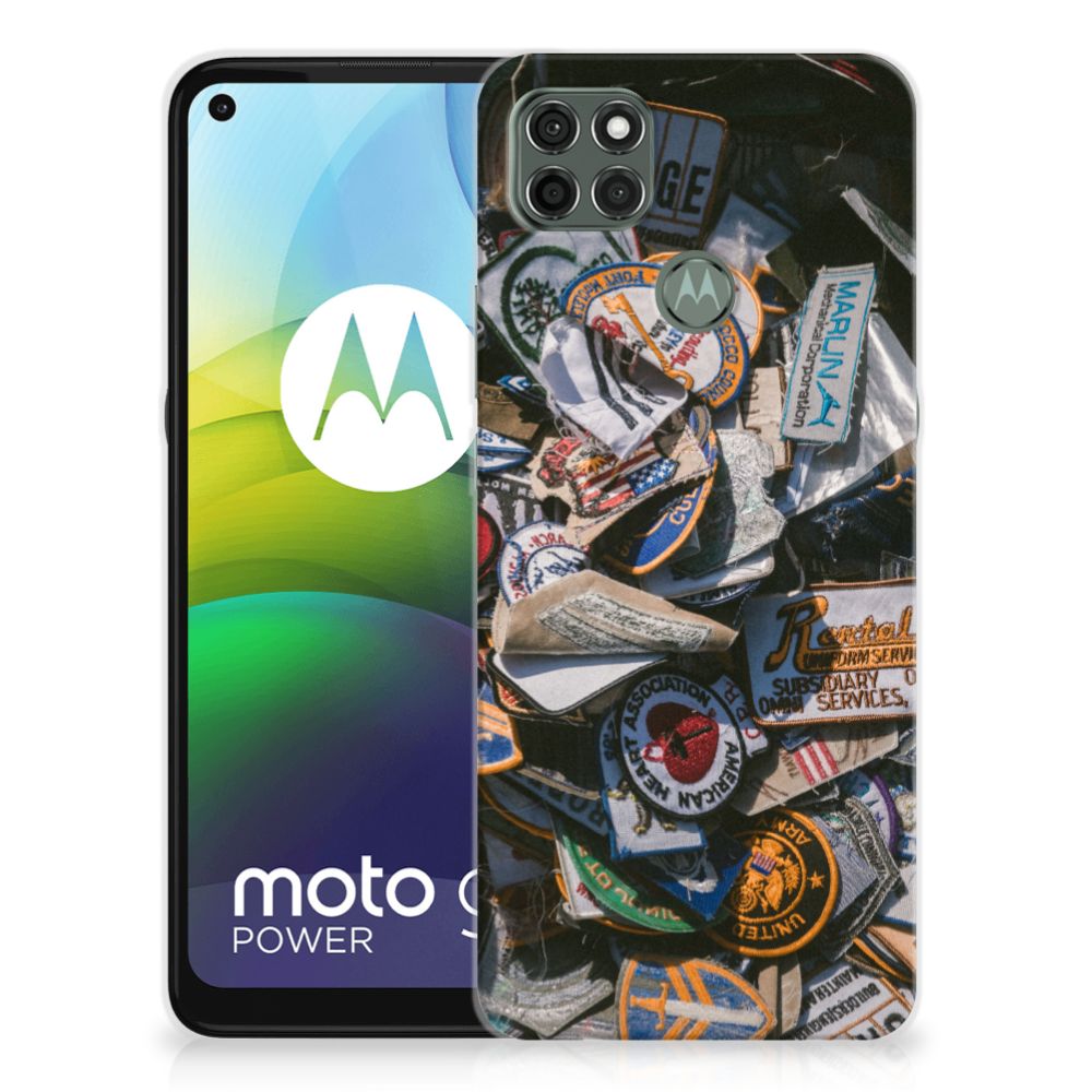 Motorola Moto G9 Power Siliconen Hoesje met foto Badges