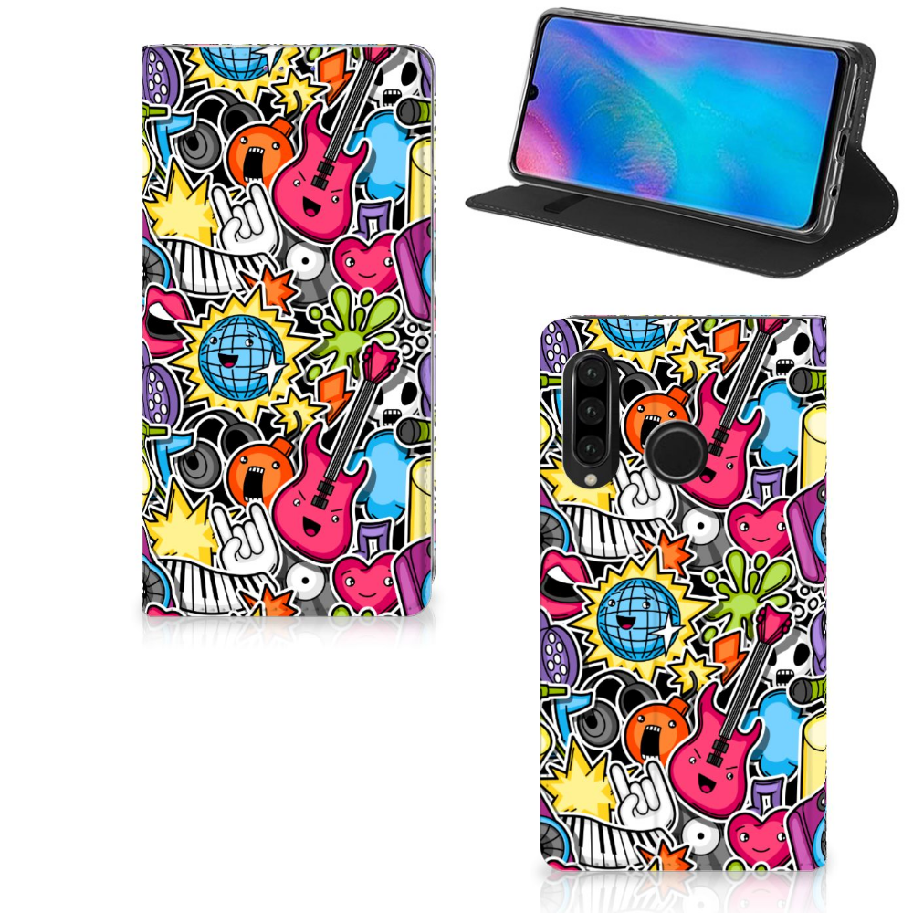 Huawei P30 Lite New Edition Hippe Standcase Punk Rock