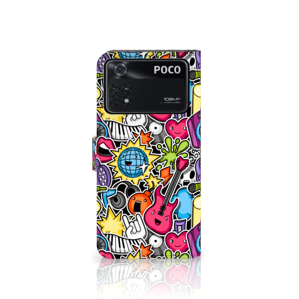 Xiaomi Poco X4 Pro 5G Wallet Case met Pasjes Punk Rock