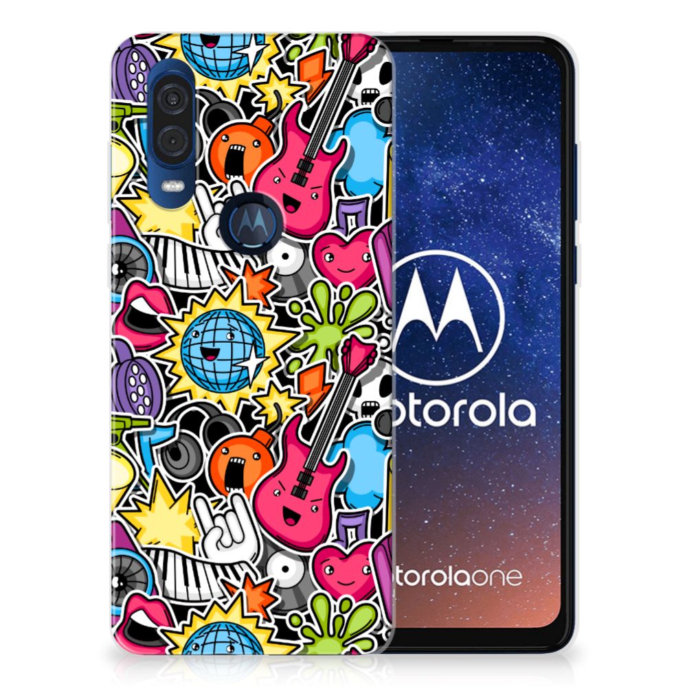 Motorola One Vision Silicone Back Cover Punk Rock