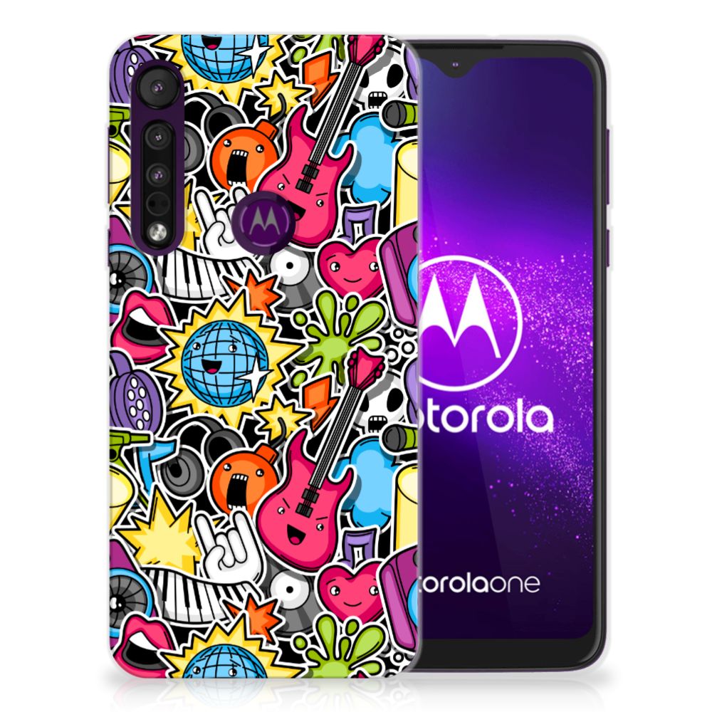 Motorola One Macro Silicone Back Cover Punk Rock