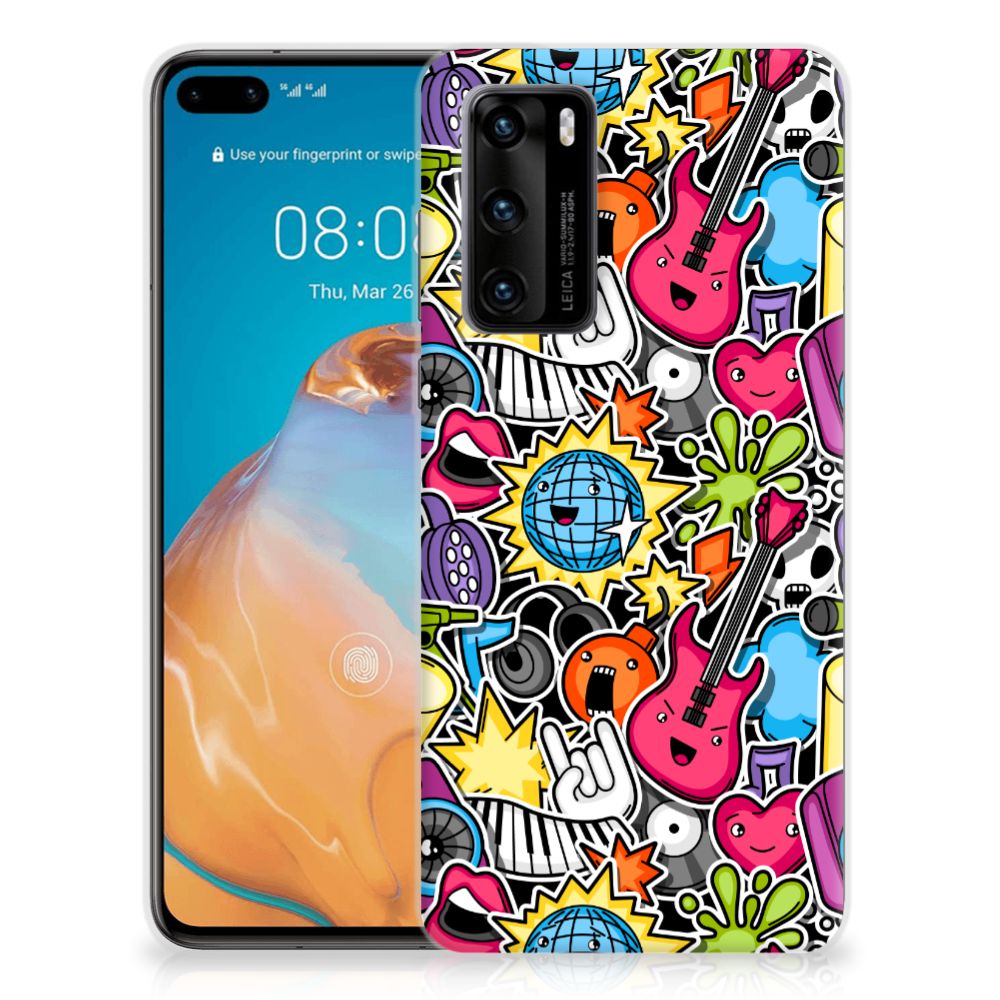 Huawei P40 Silicone Back Cover Punk Rock
