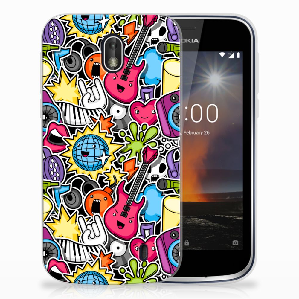 Nokia 1 Silicone Back Cover Punk Rock