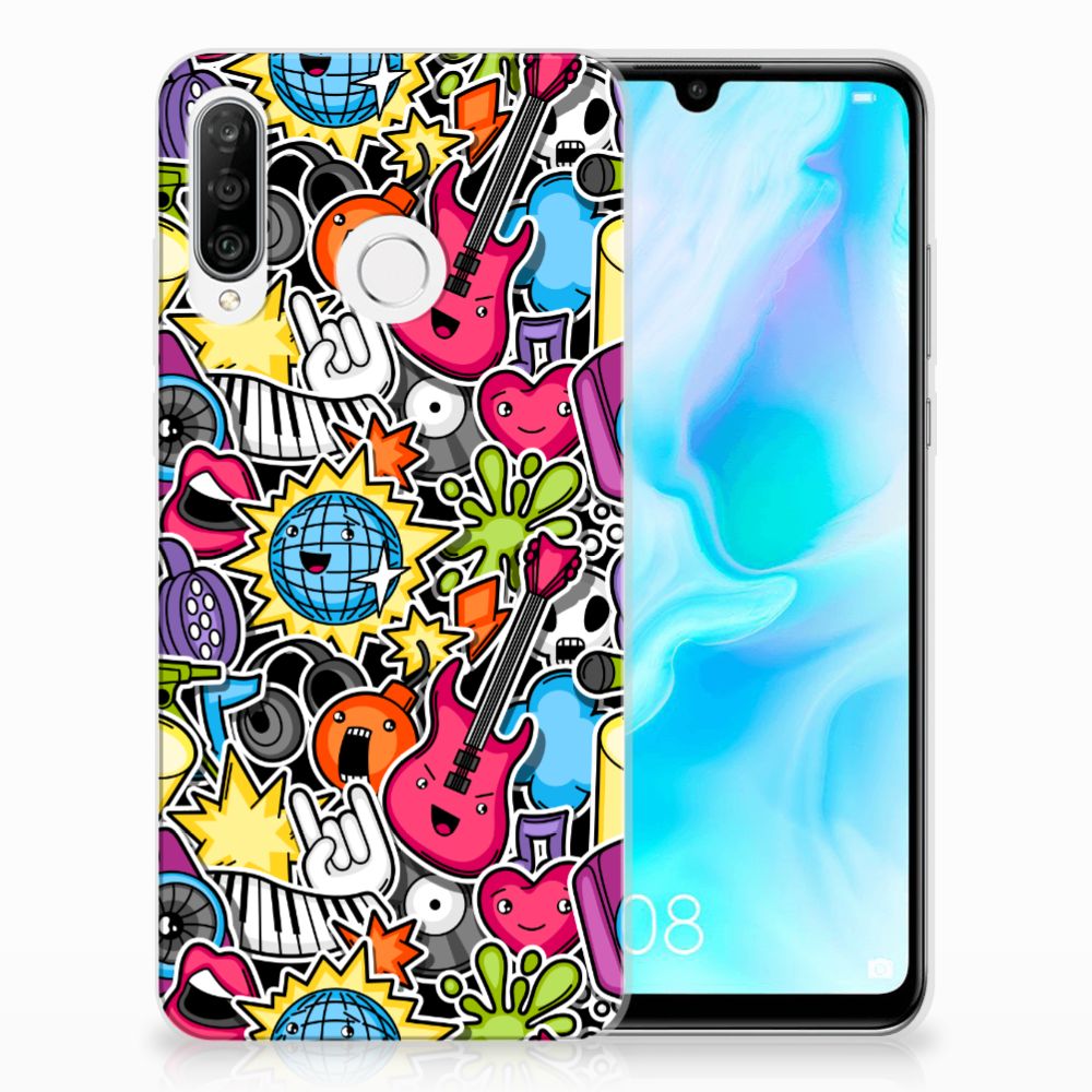 Huawei P30 Lite Silicone Back Cover Punk Rock