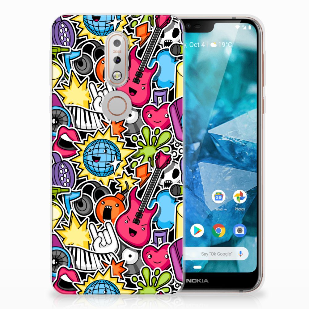 Nokia 7.1 Silicone Back Cover Punk Rock