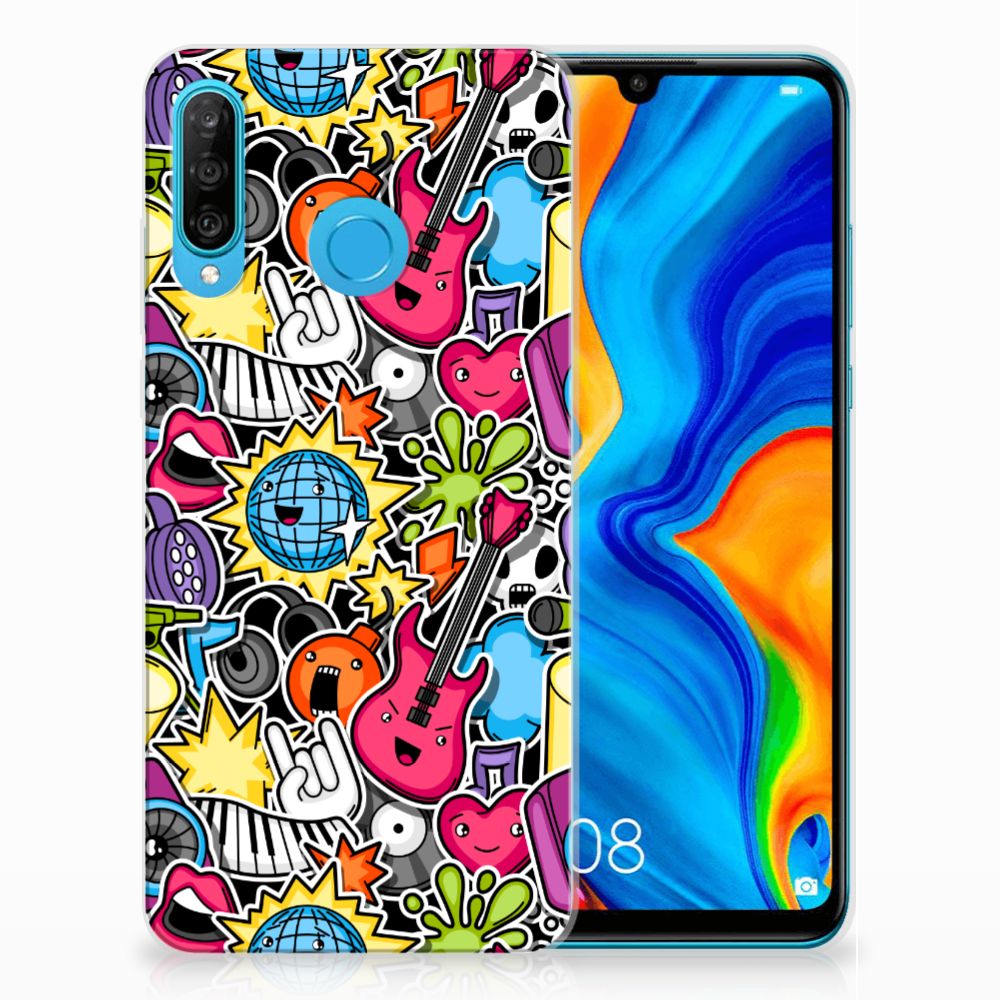 Huawei P30 Lite Silicone Back Cover Punk Rock