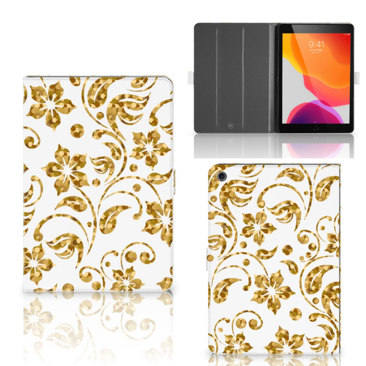 iPad 10.2 2019 | iPad 10.2 2020 | 10.2 2021 Tablet Cover Gouden Bloemen