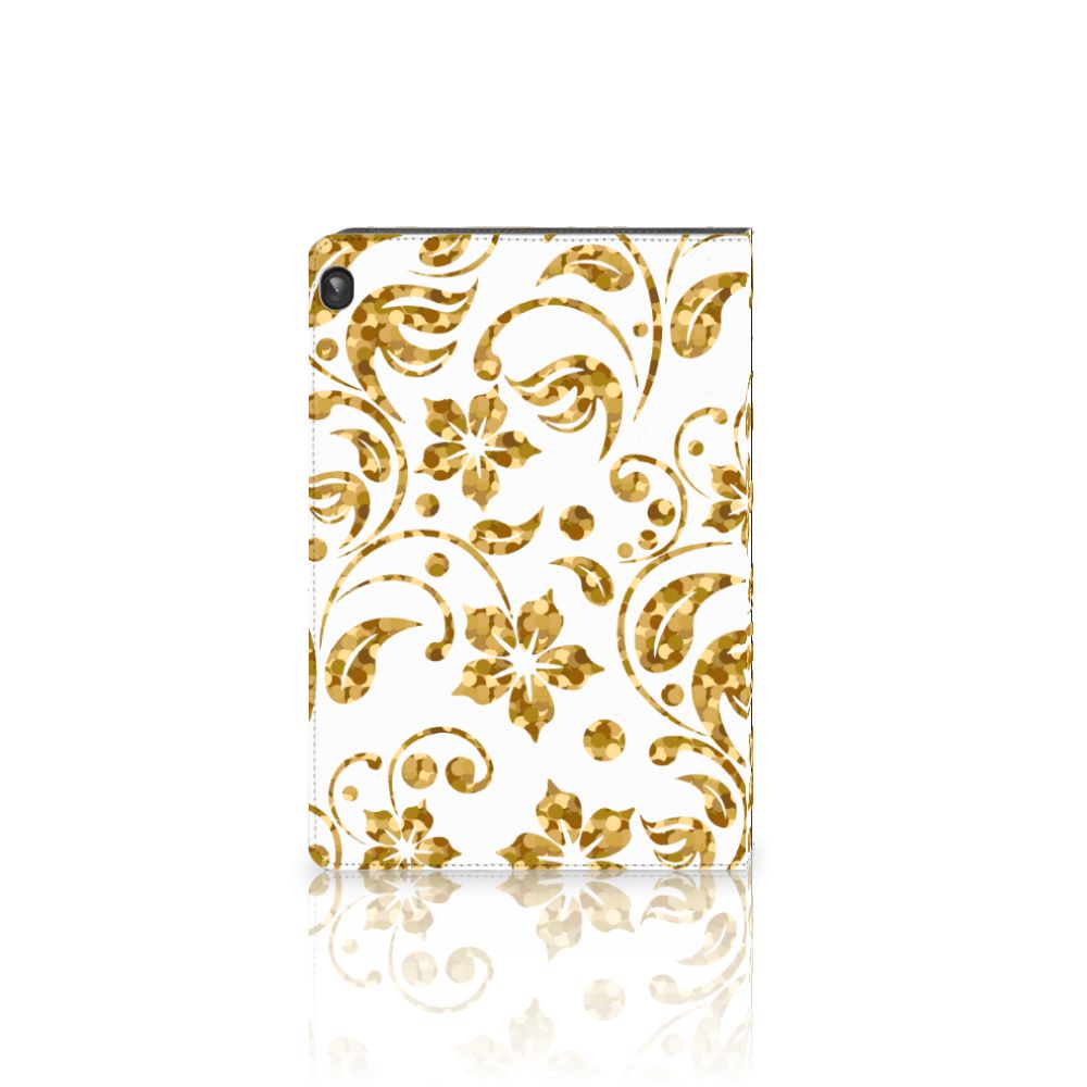 Lenovo Tablet M10 Tablet Cover Gouden Bloemen