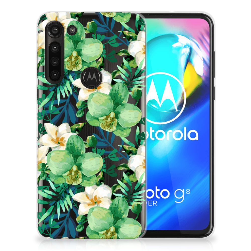 Motorola Moto G8 Power TPU Case Orchidee Groen