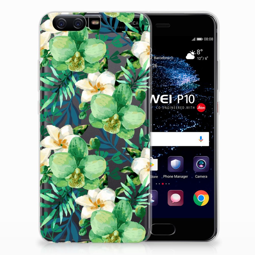 Huawei P10 TPU Case Orchidee Groen