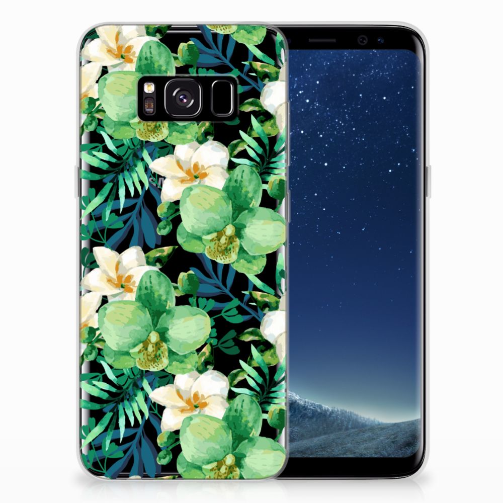 Samsung Galaxy S8 TPU Case Orchidee Groen